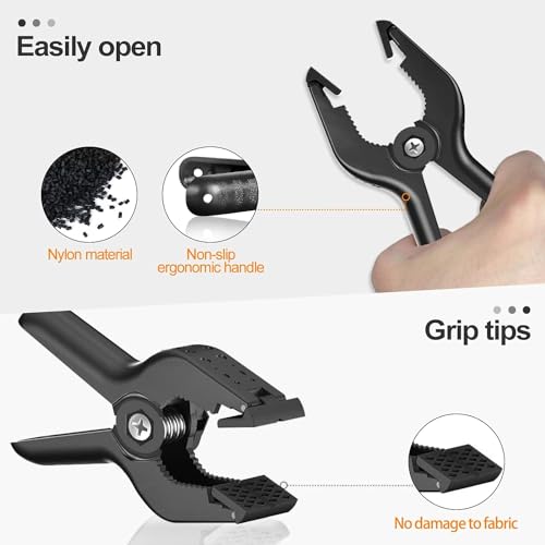EMART 6 Pack Heavy Duty Spring Clamps 4.5 inch Plastic Backdrop Clips Black - color: Black, size: 4.5 inch