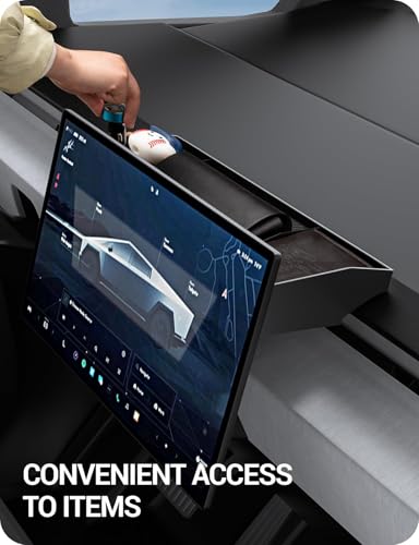 BASENOR Behind Screen Storage for Tesla Cybertruck Accessories 2024-2026 - size: Cybertruck (2024-2025) Behind Screen