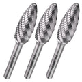 LU&MN SH-5 Tungsten Carbide Burr, 1/2" Head 1/4" Shank, 3 Pcs - style: SH-5,3PCS