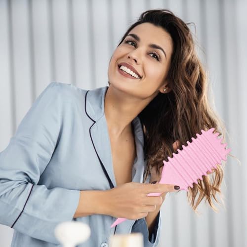 1 PCS Curly Hair Brush, Curl Defining Brush (Pink) - color: Pink