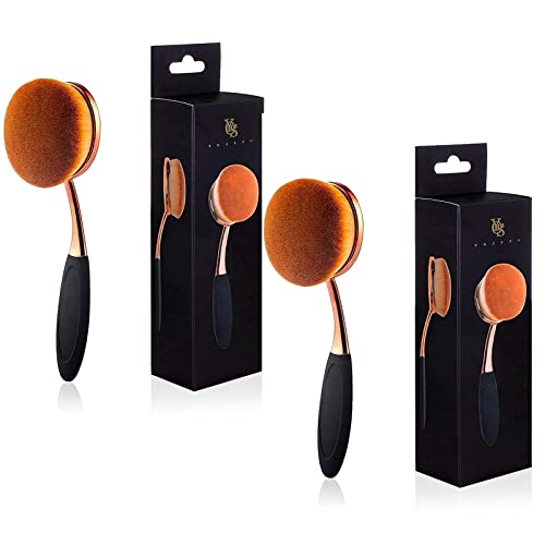 Yoseng Oval Foundation Brush Large Toothbrush Makeup Brushes Fast Flawless Application Liquid Cream Powder Foundation（Pack of 2） - style: Large（pack of 2)