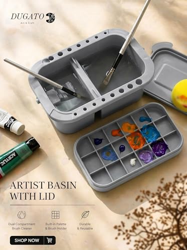 DUGATO 3-in-1 Paint Brush Cleaner, Brush Basin Washer, Grey - color: Grey