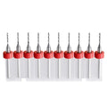 10PCS 0.8mm Tungsten Carbide Shank Micro Drill Bits for PCB - size: 0.8mm (CED)