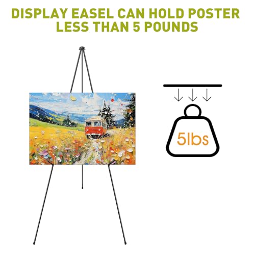 AROIC 63 "Easel Stand for Display, 6 Pack Portable Foldable Metal Easel - style: 6P