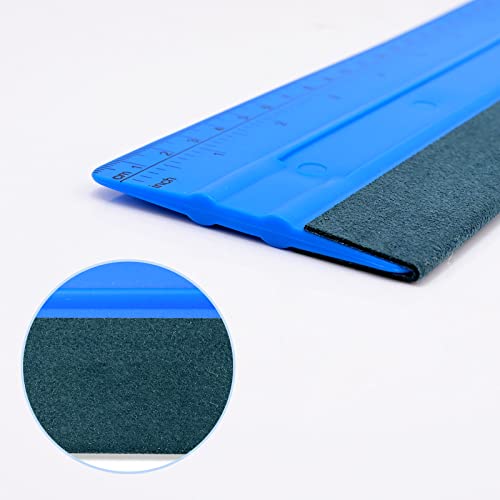 NEWISHTOOL 11.8" Felt Squeegee for Vinyl 29.8cm Big Size Ruler Squeegee Kit - color: Blue, size: 29cm