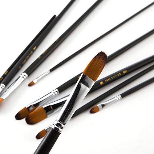 9 Pcs Filbert Large Paint Brushes Set, Synthetic Hair, Long Handle - size: Filbert (Long Handle)