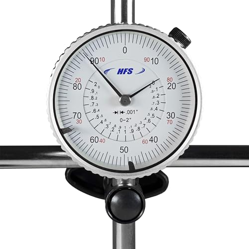 HFS Dial Indicator, 0-2" Range, 0.001" Graduation, 1/4" Lug Back - size: 0-2" x 0.001"