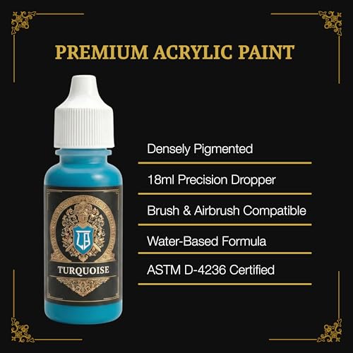 Ludus Bellum Miniature Paint Turquoise Color 18ml Precision Dropper Bottle - color: Turquoise
