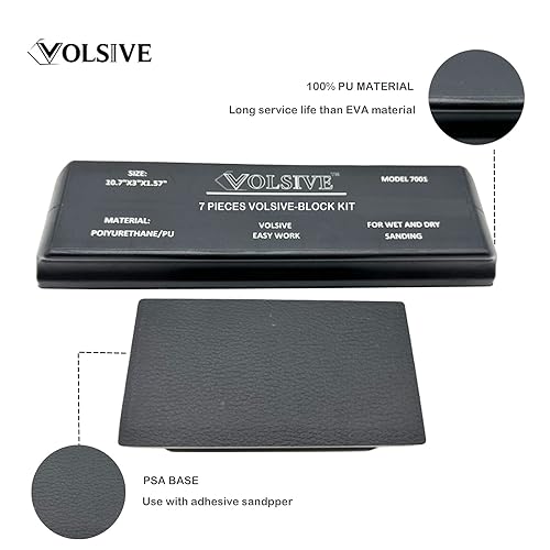 PSA Sanding Block Kit of 7,Hand Abrasives Auto Body Sanding Block Set with 20pcs Self Adhesive Sandpaper Sheet,Flexible for Automotive Paint and Woodworking Sand Furniture - color: Sanding Block, size: Black 7pcs Set-PSA + 20pcs Sandpaper