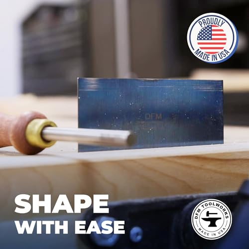 DFM Tool Works Rectangle Card Scraper - Precision Cabinet Multi-use Scraper for Woodworking, Wood Fine Finishers, Glue Scraper, Quality Handcrafted Card Shaping Tool - Made in USA, 2 Quantity - Blue