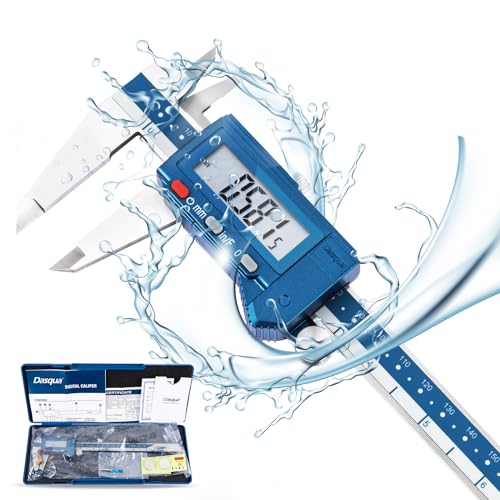 Dasqua Digital Caliper 8", IP54 Stainless Steel Water Resistant Caliper with Large LCD Display and Storage Case, Easy Switch Between Inch/Metric/Fraction, Accuracy 0.001'', Precision Measuring Tool - size: 0-8"