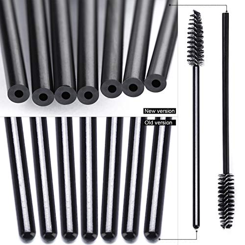 Tbestmax 200 Disposable Mascara Wand Eyebrow Brushes Spoolies Applicator for Eyelash Extension Makeup Kits - color: 200Pcs-Black