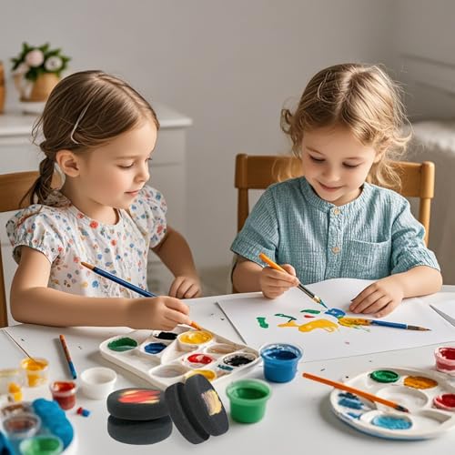 WAFJAMF 2PCS 3.1 Inch Round Paint Sponge Applicator Double-Side Art Black - color: Black-2 Pcs, size: 2