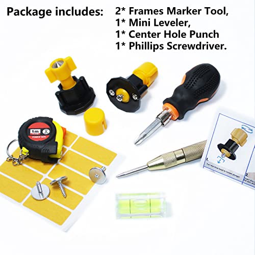 DIKOO Picture Hanging Keyhole Mark Tool with Level and Position Nail kit