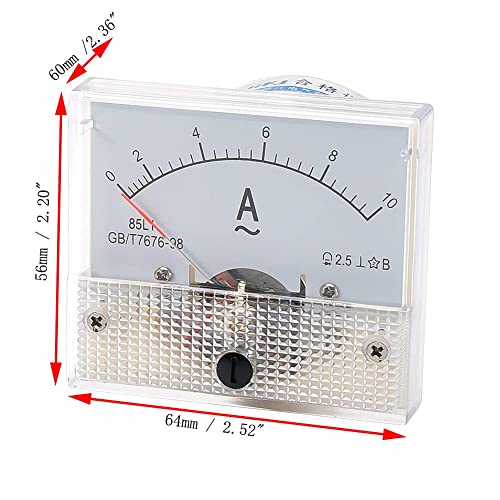 Heyiarbeit AC 0-3A Analog Current Panel 85L1 Amp Ammeter Gauge Meter 2.5 Accuracy for Auto Circuit Measurement Tester 1Pcs - size: 3A