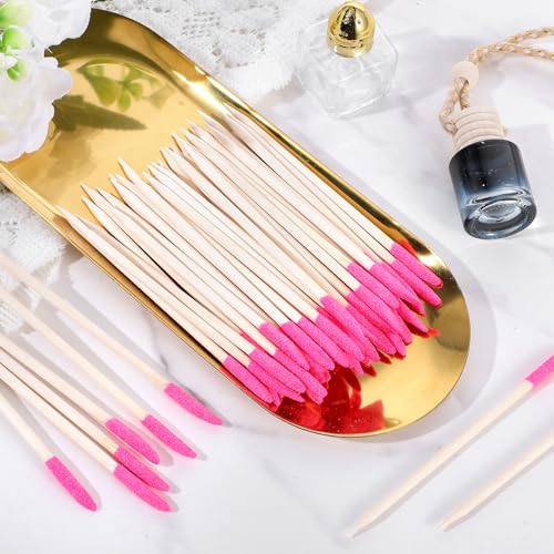 70 PCS Disposable Sanding Sticks for Nails, Wooden Cuticle File Pusher Nail Sticks, 4.5 Inch Double-Headed Nail File Buffer Remover Manicure Sanding Tools for Salon Home Pedicure (Pink)