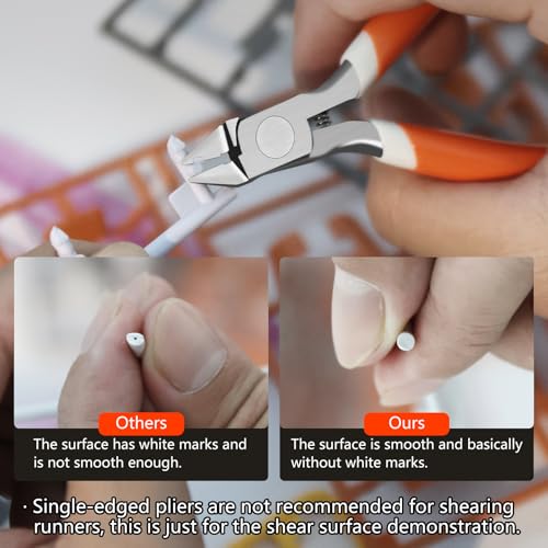 Model Nippers Ultra Thin Single Blade Gundam Nippers Sprue Cutter Hobby Nippers, Model Kit Nippers for Plastic Gunpla Model Building with Protective Cover Spring (Classic Orange) - size: Classic (Orange)