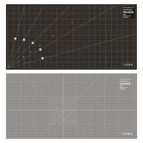 NEWBRAUG 23'' × 47'' Large Self Healing Cutting Double Sided 5-Ply Mat, Big Cutting Board for Rotary Cutting, Quilting, Sewing, Craft, Fabric & Scrapbooking(Gray/Black) - color: Black/Gray, size: 47"L x 23"W
