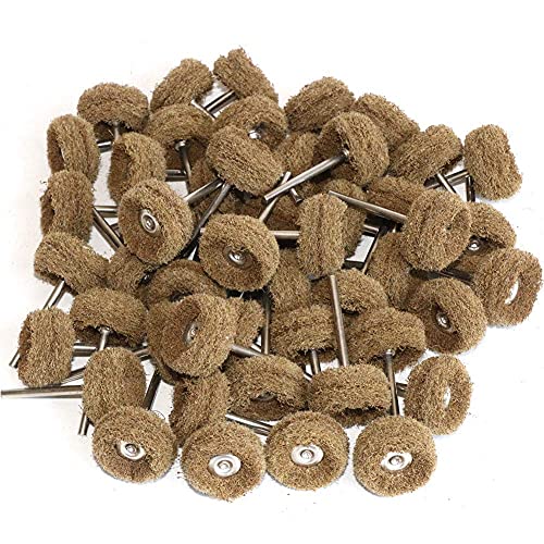 48 Pcs 3/32" Shank Abrasive Nylon Fiber Buffing Wheels (120 Grit) - size: 1 inch