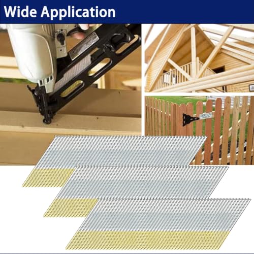 HW HAMWOO 15 Gauge 34°DA Angled Finish Nails,1-1/2":1500pcs - size: 1-1/2"--1500PCS