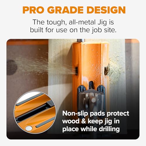 BORA Pro Compact Metal Pocket Hole Jig Kit with 50 Screws, Auto Calibrating - size: Jig w/ 50pc Screw Set