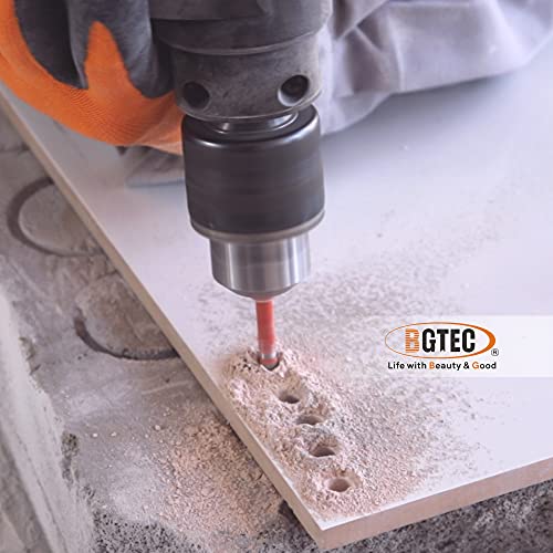 BGTEC Dry Diamond Drill Bits 5pcs 6mm 6mm 8mm 10mm 12mm with Quick Change Hex Shank for Granite Marble Porcelain Tile Ceramic - size: 1/4"+1/4"+5/16"+3/8"+1/2"