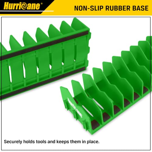 HURRICANE Plier Organizer Rack, 10-Slot Pliers Rack with Non-Slip Rubber Base, Tool Organizer, Tool Drawer Toolbox Storage, Green, Extendable Design, Fit 3” H, 1 Pack - color: green
