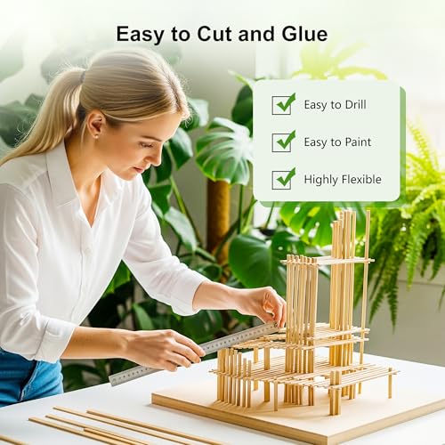 Pllieay 30Pcs Bamboo Craft Sticks for DIY Handmade Projects