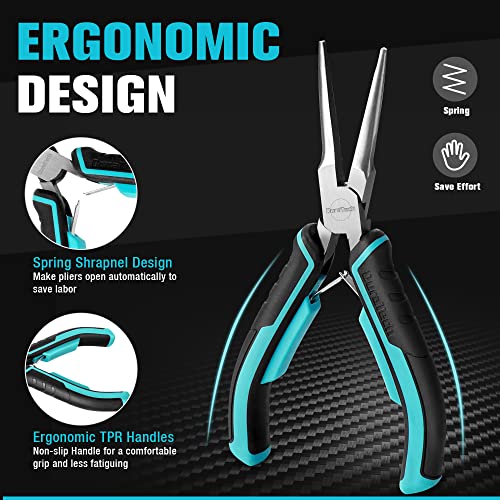 DURATECH Mini Pliers Set, 6PCS Jewelry Pliers Set, CRV Construction