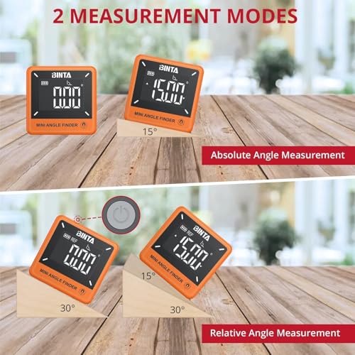 BINTA Digital Angle Finder Magnetic, IP54 Waterproof Dustproof Gauge Orange - style: Orange