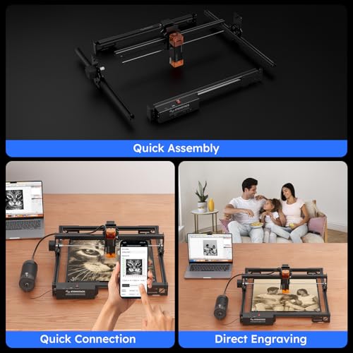 ATOMSTACK 10W Laser Engraver, A10 PRO V2 Laser Cutter, 0.06mm High Accuracy Laser Engraving Machine for Wood and Metal, Dark Acrylic, Glass, Leather - size: A10