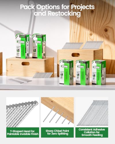 meite 15 Gauge Angled Finish Nails 2-1/2 Inch 34 Degree Galvanized 4,000PCS - size: 2-1/2" Leg, style: 2 Boxes (4,000PCS)