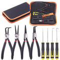 Keadic 8Pcs 7Inch Snap Ring Pliers with Hook Set Includes Straight/Bent/Jaw/Tips C-Clip Pliers Kit, Heavy Duty Circlip Pliers Kit, Internal/External Precision Spring Loaded Plier for Ring Removing