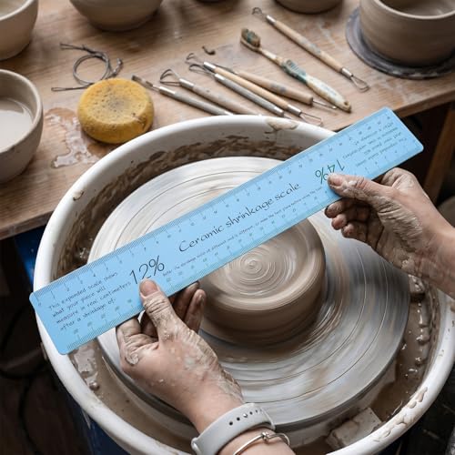 RAHHLIZS 2pcs Ceramic Shrinkage Scale Ruler Ceramic Tools for Pottery Plastic Measuring Ruler for Pottery Lovers Clay Sculpture Tools Carving Shaping Clay Sculpture Modeling