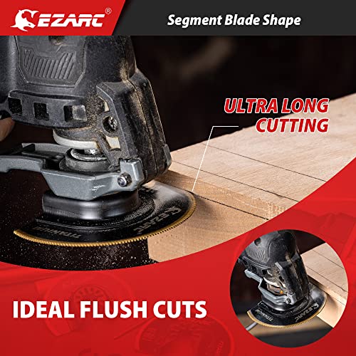 EZARC Titanium Oscillating Saw Blades Kit 4 PCS, Plunge Cutting Multitool Blades for Metal Wood Nails Screws, Flush Cut Universal Quick Release Multi Tool Blades Kits, Tool Blades Fit Multiple Models - size: 4 Pcs Mixed Set