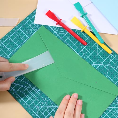 9Pcs Applicator Glue Spreaders,Plastic Glue Smear Plate Scraper Sticks Applicator Tool Sticks Scraper Stick for Leatherwork Woodwork Handmade DIY Leather Spreads DIY Art Crafts Project