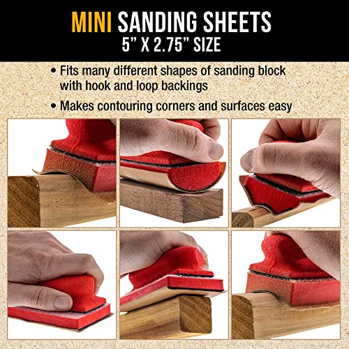 Dura-Gold Premium 5" x 2.75" Gold Sandpaper Sheets, 220 Grit (Box of 40) - style: 220 Grit