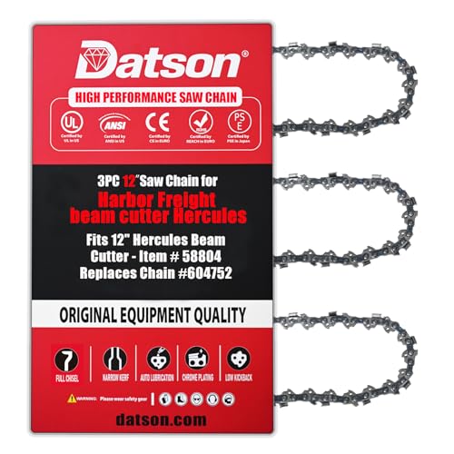 12" Chainsaw Chain for Harbor Freight beam cutter Hercules model 58804,Chainsaw Chain Fits Harbor Freight HERCULES BEAM CUTTER #604752