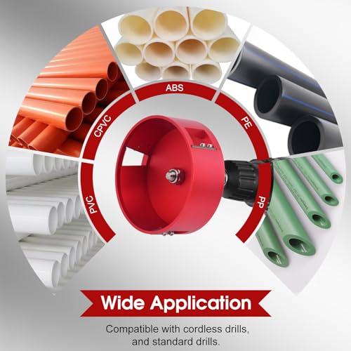 4 Inch PVC Pipe Beveling Tool with 3 Steel Blades, PVC Deburring Tool, PVC Chamfer Tool, Pipe Reamer Plumbing Tool for PVC, CPVC, ABS, PP, PE