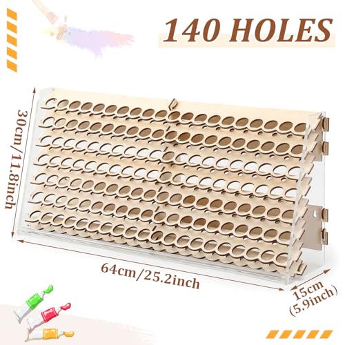 Colingmill 140 Holes Wooden Paint Rack for 18 ml Dropper Bottles - size: 18 ml, style: 140 Holes