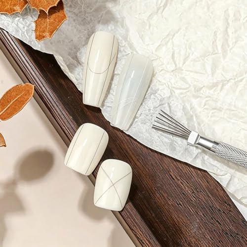 6 Pack Nail Art Liner Brushes Set Nail Art Fan Brush for Gel Nail Polish Striping Professional Nail Art Brushes with Durable Metal Handles for Salon & DIY Manicure