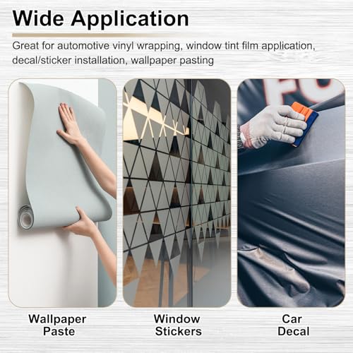 HARFINGTON 10pcs Car Vinyl Scraper 4inch Vinyl Squeegee Felt Edge Squeegee Tool for Car Window Tint Wallpaper Decal Sticker Installation Crafts Car Wrap Paste, Purple - color: Purple