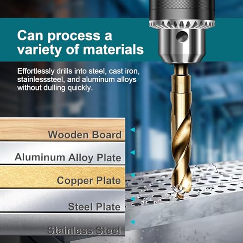 43/64 Inch Cobalt Drill Bit, M35 HSS Twist Drill Bit, 135° Split Point - size: 43/64 Inch