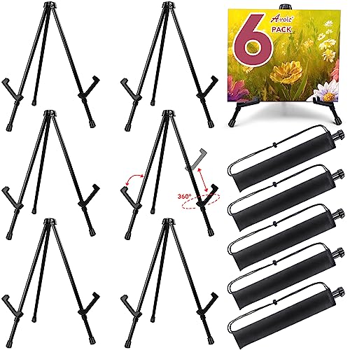AROIC 6 Pack 14'' Tabletop Easels, Black Steel Table Top Easels for Display - style: 6P