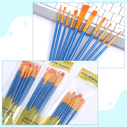 30 Pcs (3×10 Pack) Acrylic Paint Brushes Set, Fine Detailing