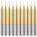 10PCS 1/8'' Shank 0.5mm End Mill CNC Bit Set, Carbide Engraving Bits Carving Bits CNC End Mill Router Bits 1/8 for PCB Wood, Titanium Coat PCB Milling Cutter Bits Drill Bit - size: 0.5mm