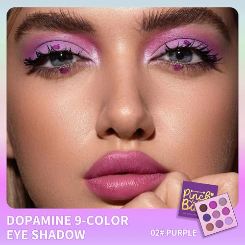 9-Color Purple Eyeshadow Palette–High Pigment Matte Shimmer Glitter Eyeshadow Palette in Magenta, Lavender, Lilac, Violet & Taupe,Long-Lasting Waterproof, Blendable for Creative & Everyday Looks - color: C-#02