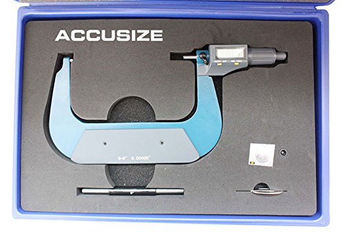 Accusize Industrial Tools Outside Micrometer, 5-6 in/125-150 mm, MD71-0006 - size: 5-6"