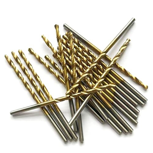 7/64" Mini Titanium Twist Drill Bit Set (20Pcs), HSS43 Fully Ground Micro Drill Bits for Wood, Metal,Plastic, Aluminum Alloy,Steels - style: 7/64"(20pcs)