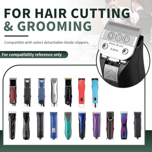 Size 000 Clipper Blade 0.5mm Compatible with OsterClassic76, Silver, 1 Pack - size: Size 000